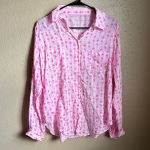 Lilly Pulitzer Pink and Gold Patterned Blouse